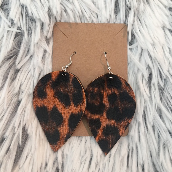 Jewelry - 3/$20 orange & black faux leopard earrings